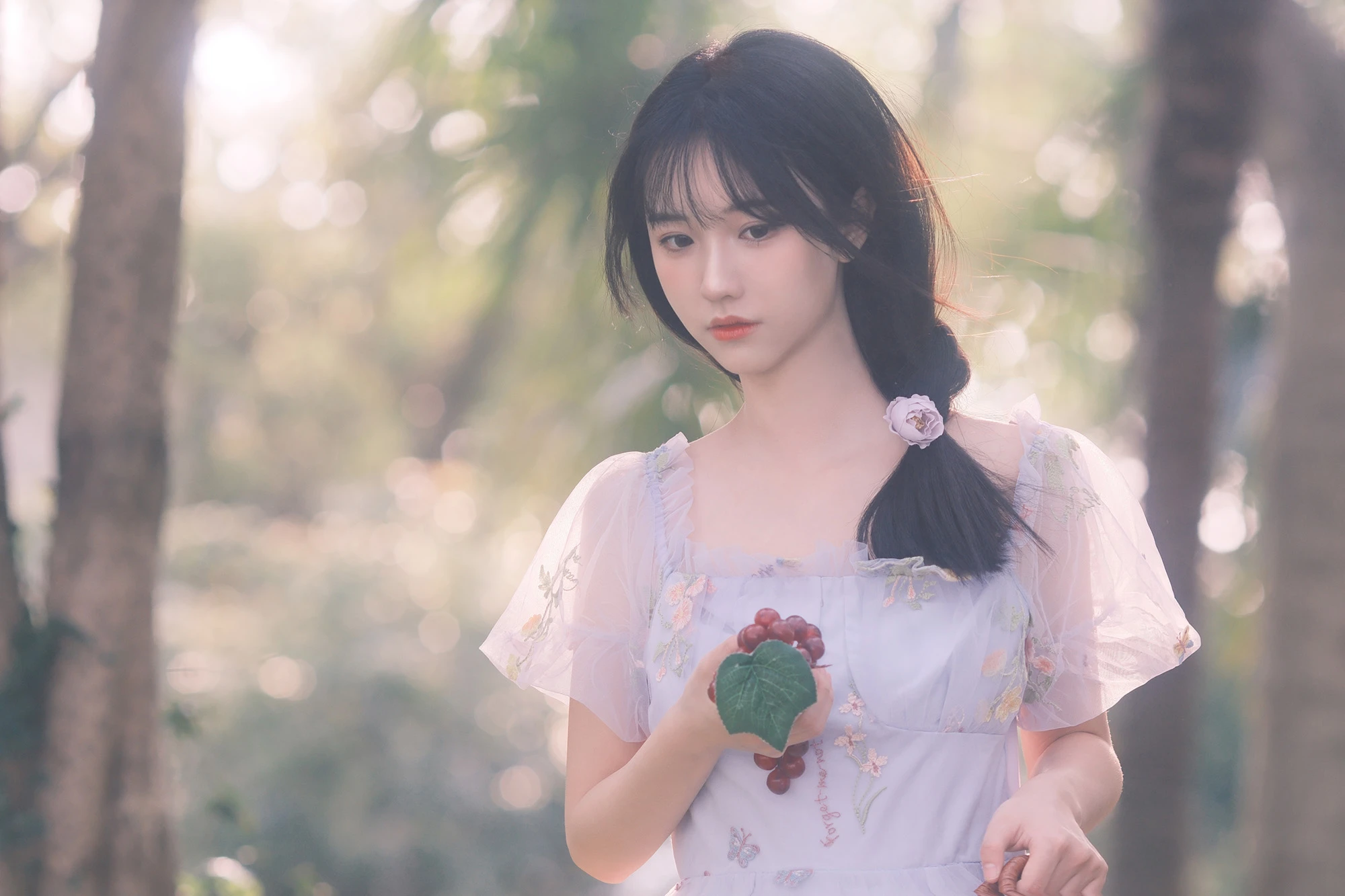 我将玫瑰藏于身后